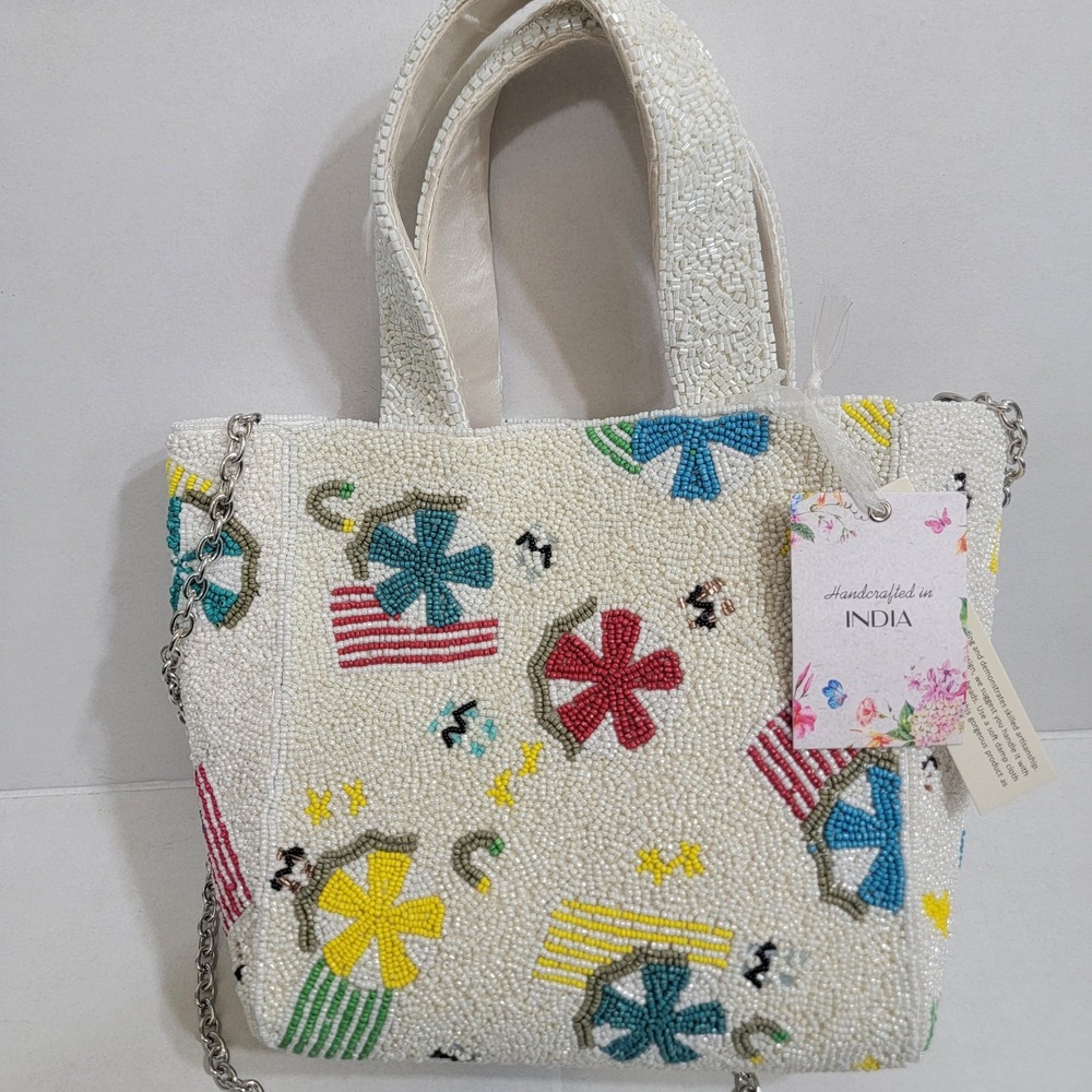NWT Beaded Embellished Beach Ball Crossbody Shoulder Bag Purse TikTok Viral - Picture 4 of 9